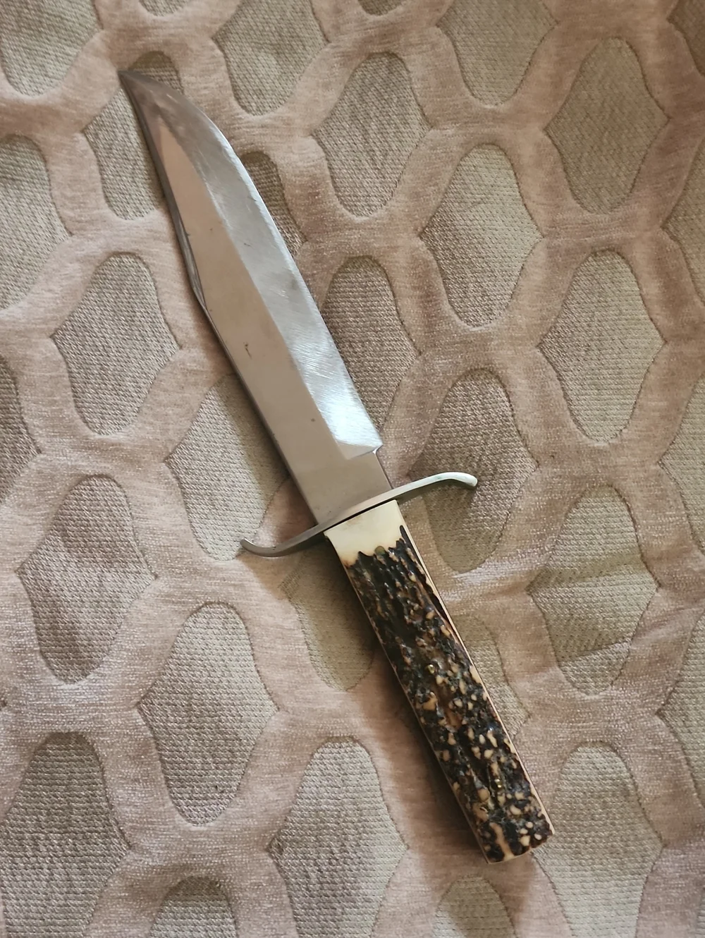 Original Bowie Knife Stag Antler Handle Stainless Blade -  Made In Germany